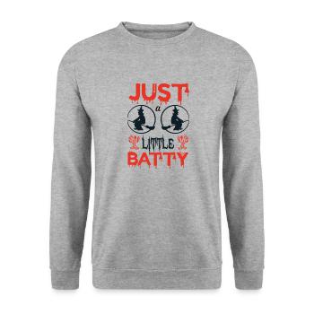 Sorcières Joyeux T-shirt Halloween Chat noir, Jack - Sweat-shirt Unisexe - gris chiné - Devant - Alina (178cm) & Michal (187cm)