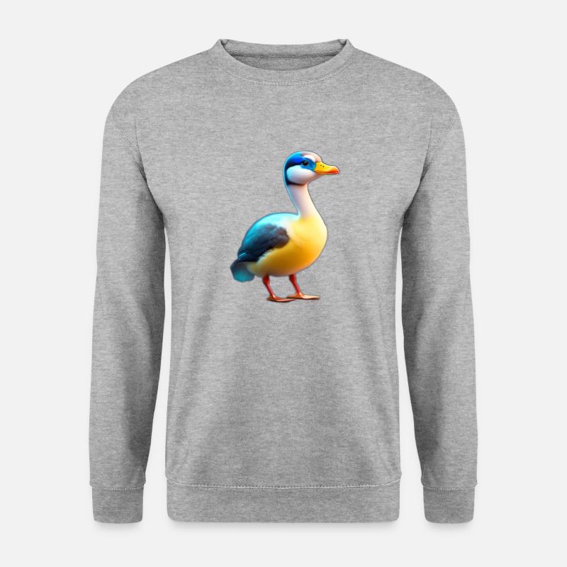Ente - Unisex Pullover - Weißgrau meliert