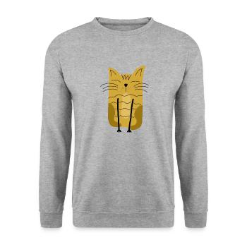Scandinavian Cat Cat Lover - Unisex Sweatshirt - salt & pepper - Front - Alina (178cm) & Michal (187cm)