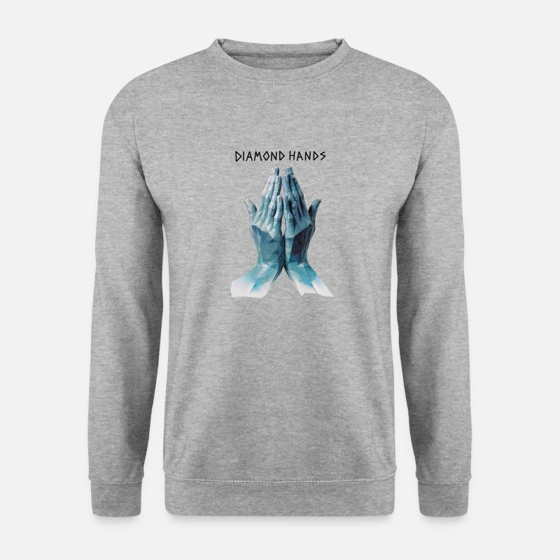 Diamond Hands - Unisex Pullover - Weißgrau meliert