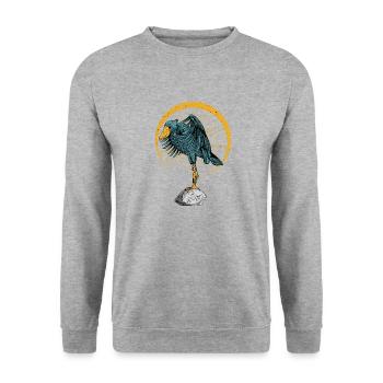 Schuhschnabel Vogel Ornithologe Wald I Geschenk - Unisex Pullover - Weißgrau meliert - Vorne - Alina (178cm) & Michal (187cm)