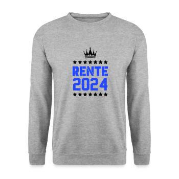 rente 2024 - Unisex Pullover - Weißgrau meliert - Vorne - Alina (178cm) & Michal (187cm)