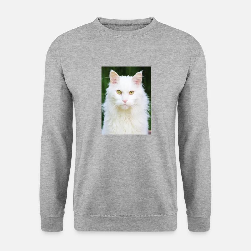 Katzen - Unisex Pullover - Weißgrau meliert