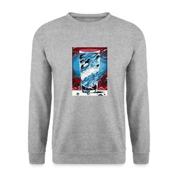 Fumer de l’eau (collection d’œuvres d’art) - Sweat-shirt Unisexe - gris chiné - Devant - Alina (178cm) & Michal (187cm)