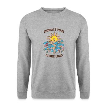 spiritual quote - Unisex Sweatshirt - salt & pepper - Front - Alina (178cm) & Michal (187cm)