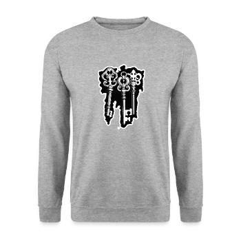 Key / Lock / Locked / Security - Unisex Sweatshirt - salt & pepper - Front - Alina (178cm) & Michal (187cm)