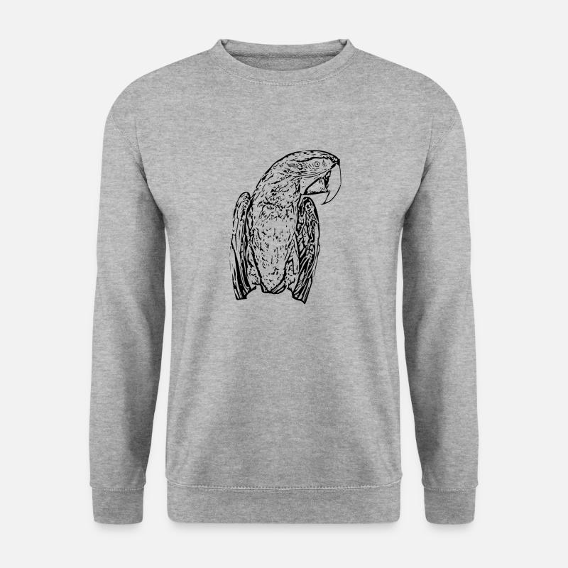 Papageien - Unisex Pullover - Weißgrau meliert