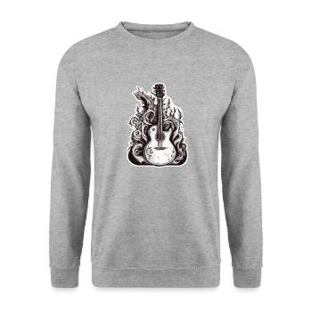 Rock n roll / Guitar / Music / Instrument - Unisex Sweatshirt - salt & pepper - Front - Alina (178cm) & Michal (187cm)