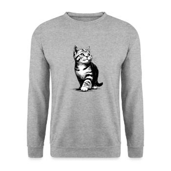 Adorable Kitten Pawsitively Charming Pet Lover - Unisex Sweatshirt - salt & pepper - Front - Alina (178cm) & Michal (187cm)