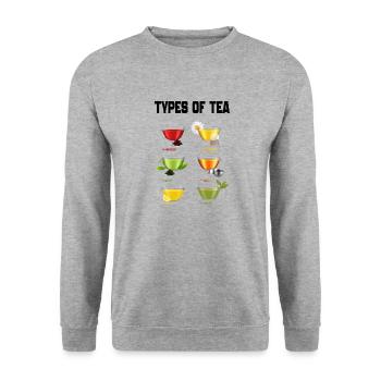 TEA TYPES - Unisex Sweatshirt - salt & pepper - Front - Alina (178cm) & Michal (187cm)