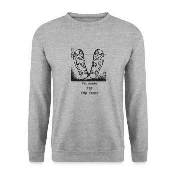 Vacation mood - I'm made for Flip Flops - Unisex Pullover - Weißgrau meliert - Vorne - Alina (178cm) & Michal (187cm)