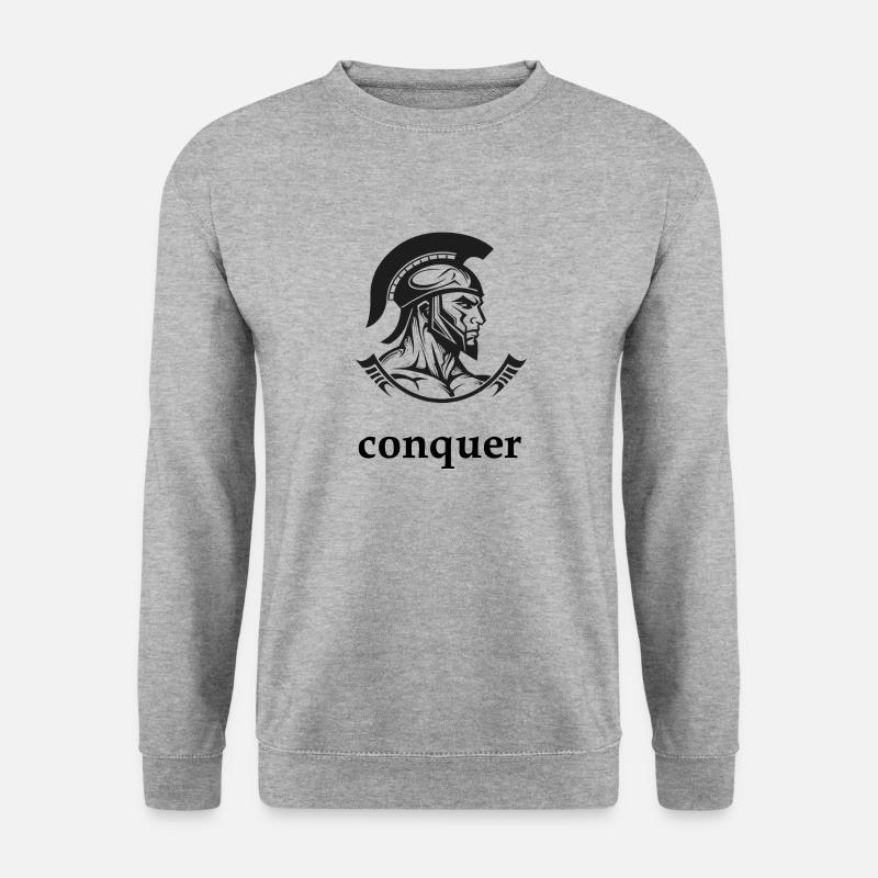 conquer Spartan - Unisex Pullover - Weißgrau meliert