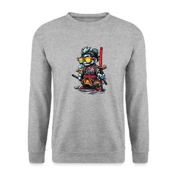 Samurai / Japanisch / Harakiri / Katana / Mann - Unisex Pullover - Weißgrau meliert - Vorne - Alina (178cm) & Michal (187cm)