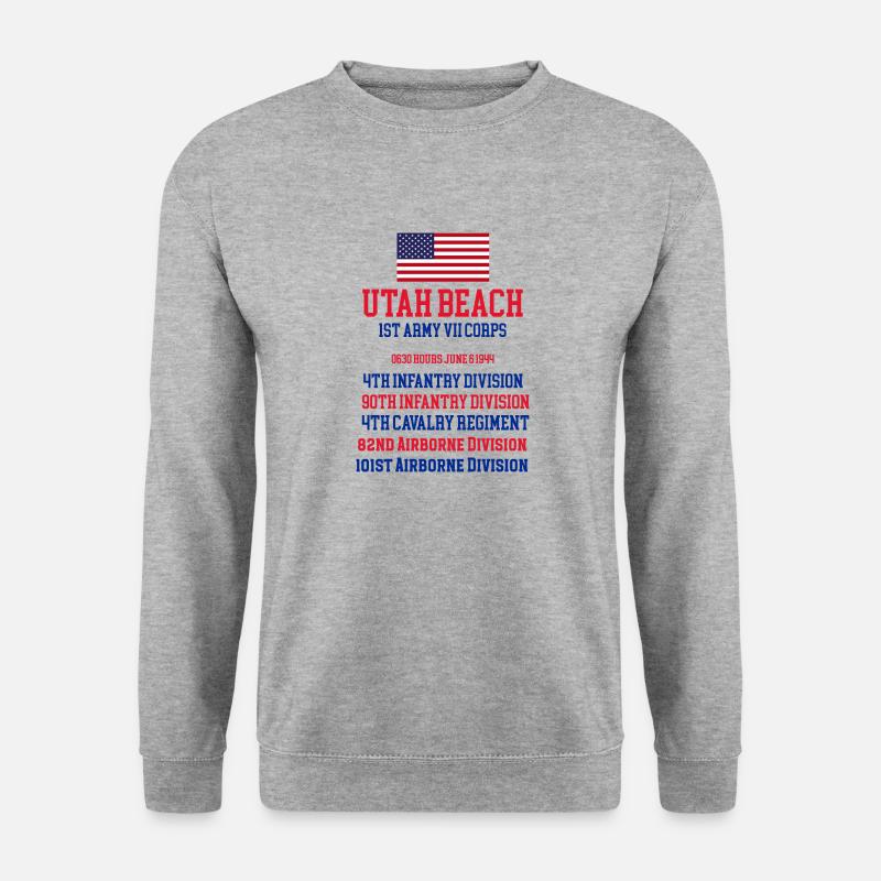 Utah Beach D-Day - Unisex Pullover - Weißgrau meliert