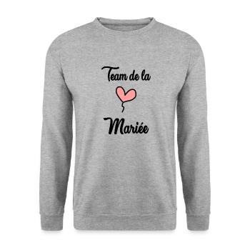 MARIEE. FUTURE MARIEE. EVJF. TEAM. TEAM MARIEE - Sweat-shirt Unisexe - gris chiné - Devant - Alina (178cm) & Michal (187cm)