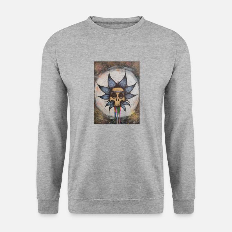 Rick's Skull - Unisex Pullover - Weißgrau meliert