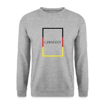 Germany Germany Statement Lettering with Flag - Unisex Sweatshirt - salt & pepper - Front - Alina (178cm) & Michal (187cm)