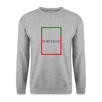 Portugal - Statement lettering with flag - Unisex Sweatshirt - salt & pepper - Front - Alina (178cm) & Michal (187cm)