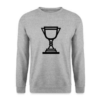 trophy - Unisex Sweatshirt - salt & pepper - Front - Alina (178cm) & Michal (187cm)
