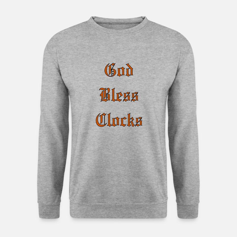 GodBlessClocks - Unisex Pullover - Weißgrau meliert