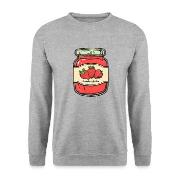 Erdbeer Marmelade - Unisex Pullover - Weißgrau meliert - Vorne - Alina (178cm) & Michal (187cm)