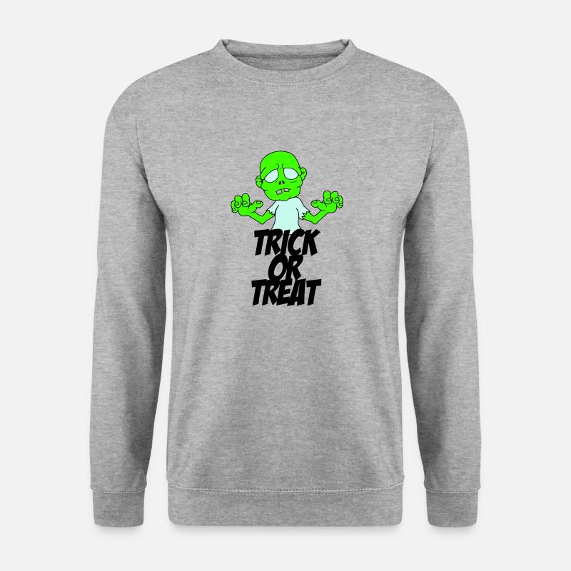 zombie trick or treat - Unisex Pullover - Weißgrau meliert
