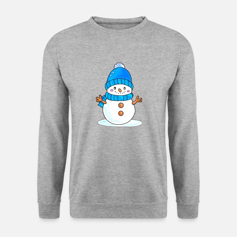 Schneemann - Unisex Pullover - Weißgrau meliert
