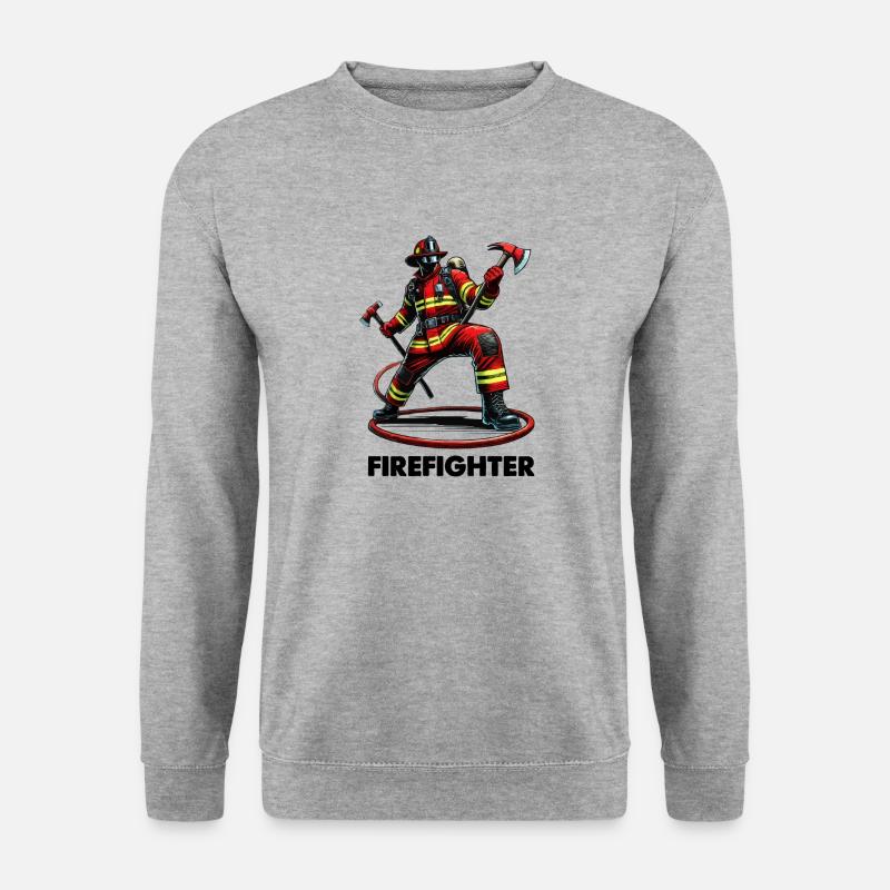 Firefighter Feuerwehr - Unisex Pullover - Weißgrau meliert