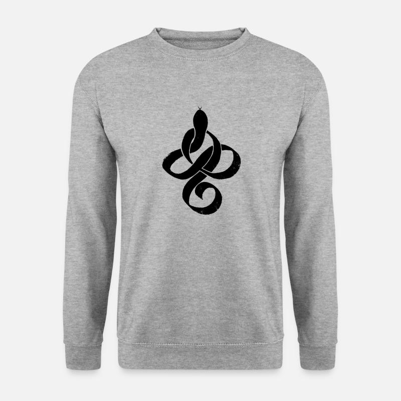 Schlangenmuster - Unisex Pullover - Weißgrau meliert