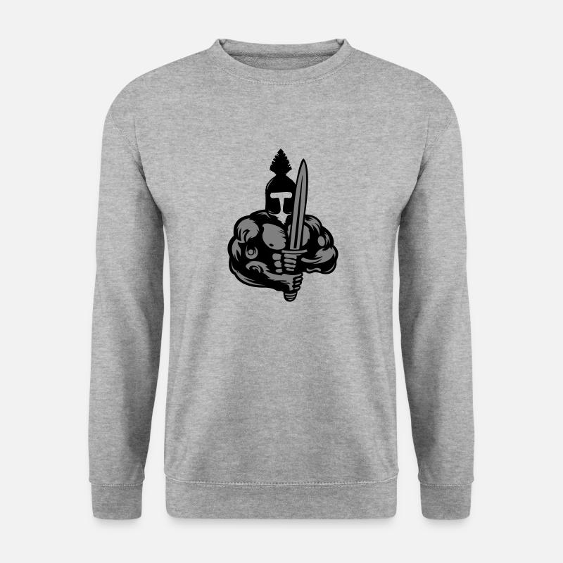 spartan warrior - Unisex Pullover - Weißgrau meliert