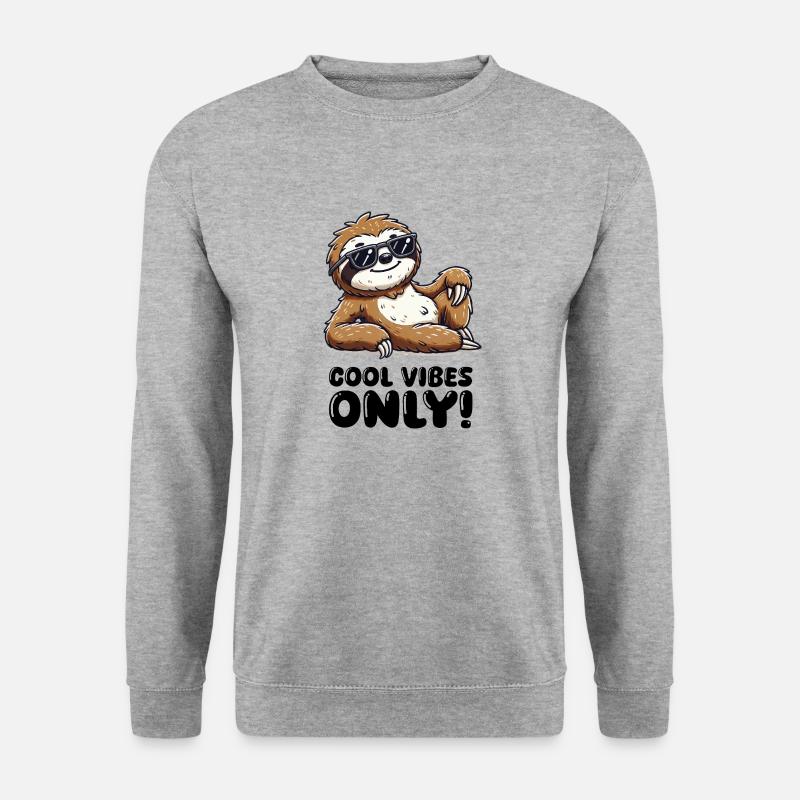 faultier sonnenbrille cool - Unisex Pullover - Weißgrau meliert
