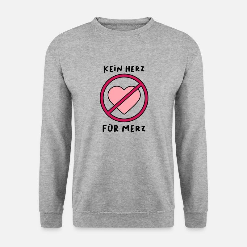 keinHerzfuerMerz - Unisex Pullover - Weißgrau meliert