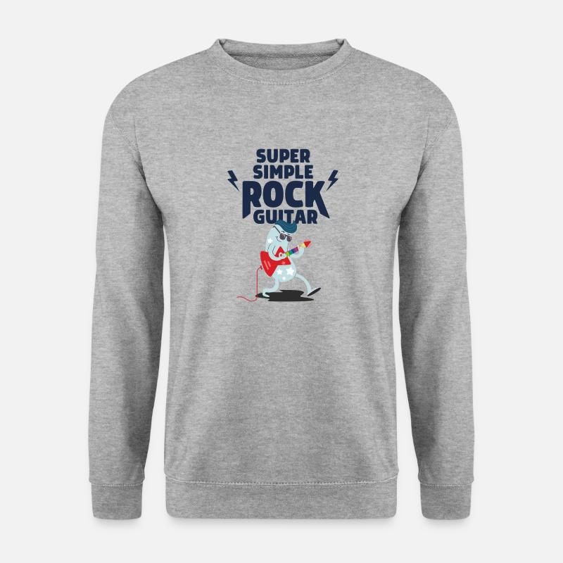 SUPER SIMPLE ROCK GUITAR - Unisex Pullover - Weißgrau meliert