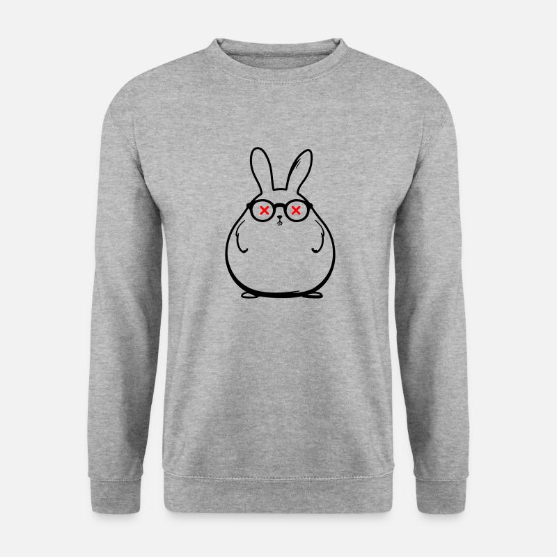 Hase Lustig Ostern Witzig - Unisex Pullover - Weißgrau meliert