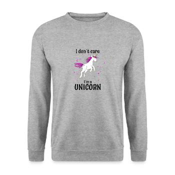 Licorne licorne - Sweat-shirt Unisexe - gris chiné - Devant - Alina (178cm) & Michal (187cm)