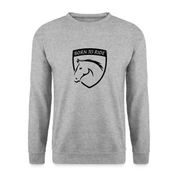 BORN TO RIDE - Sweat-shirt Unisexe - gris chiné - Devant - Alina (178cm) & Michal (187cm)
