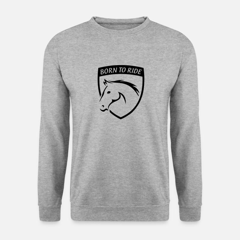 BORN TO RIDE - Unisex Pullover - Weißgrau meliert