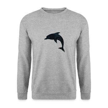 Niedlicher Delphin Cute Dolphin - Unisex Sweatshirt - salt & pepper - Front - Alina (178cm) & Michal (187cm)