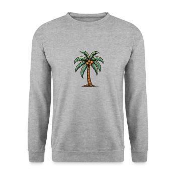 Icône de palmier - Sweat-shirt Unisexe - gris chiné - Devant - Alina (178cm) & Michal (187cm)