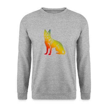 German Shepherd Hund Bunt - Unisex Pullover - Weißgrau meliert - Vorne - Alina (178cm) & Michal (187cm)