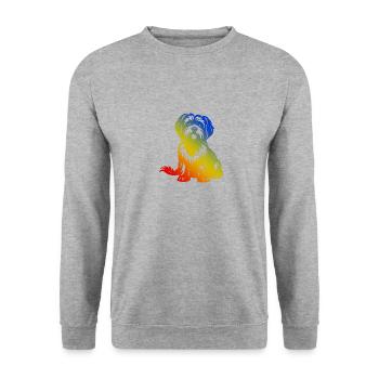 Chien bichon havanais - Sweat-shirt Unisexe - gris chiné - Devant - Alina (178cm) & Michal (187cm)