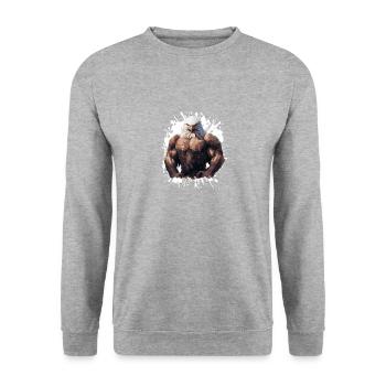 Eagle Muscles Bête de musculation - Sweat-shirt Unisexe - gris chiné - Devant - Alina (178cm) & Michal (187cm)