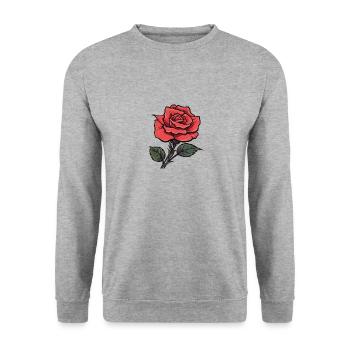 L’amour des roses - Sweat-shirt Unisexe - gris chiné - Devant - Alina (178cm) & Michal (187cm)