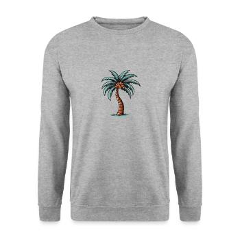 Icône de palmier - Sweat-shirt Unisexe - gris chiné - Devant - Alina (178cm) & Michal (187cm)