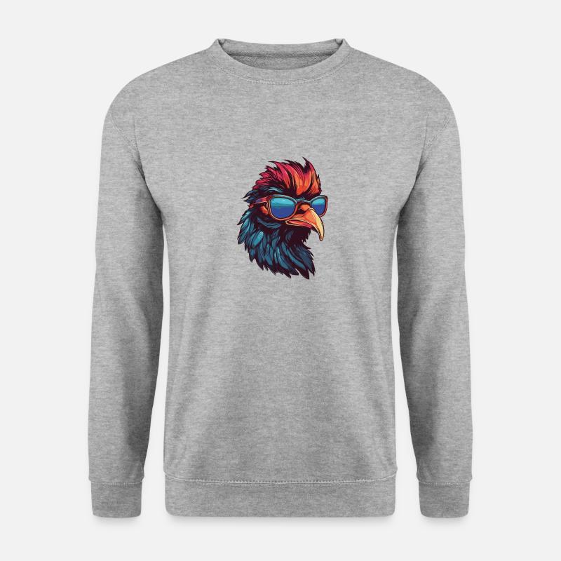 Rooster Hipster Cool Party - Unisex Sweatshirt - salt & pepper