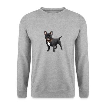 Bouledogue français Chien Animal - Sweat-shirt Unisexe - gris chiné - Devant - Alina (178cm) & Michal (187cm)