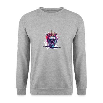 Couronne de crâne de roi - Sweat-shirt Unisexe - gris chiné - Devant - Alina (178cm) & Michal (187cm)