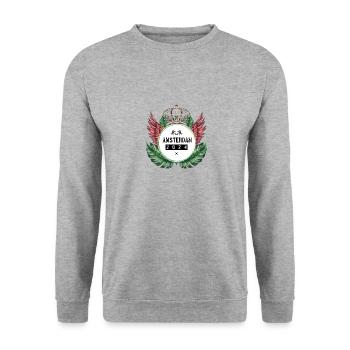 Amsterdam 2024 Team - Unisex Pullover - Weißgrau meliert - Vorne - Alina (178cm) & Michal (187cm)