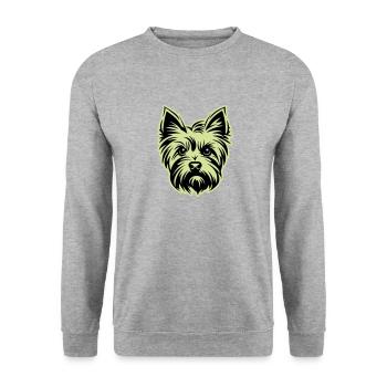 Yorkshire Terrier Dog Head - Unisex Sweatshirt - salt & pepper - Front - Alina (178cm) & Michal (187cm)