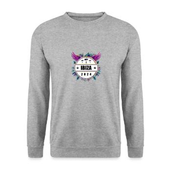 Ibiza 2024 Team - Unisex Pullover - Weißgrau meliert - Vorne - Alina (178cm) & Michal (187cm)